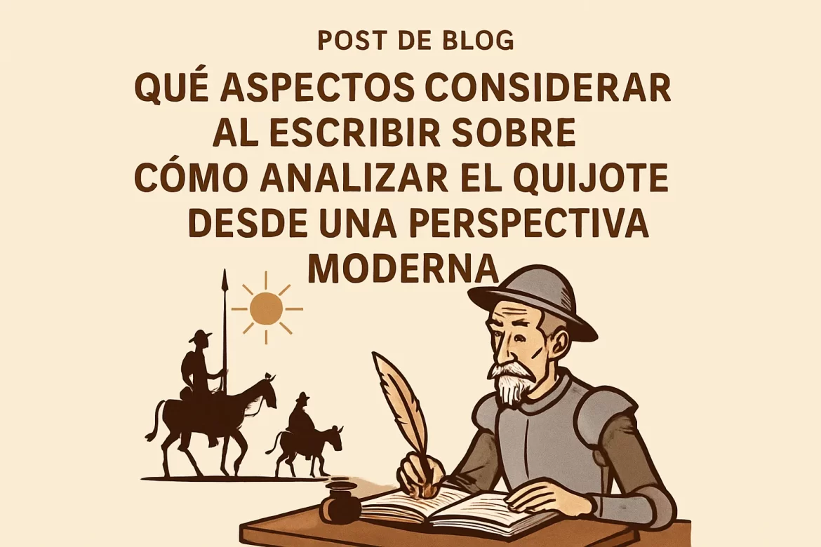 qué aspectos considerar al escribir sobre Cómo analizar El Quijote desde una perspectiva moderna