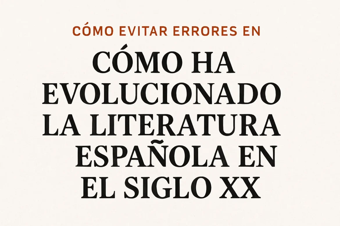 cómo evitar errores en Cómo ha evolucionado la literatura española en el siglo XX