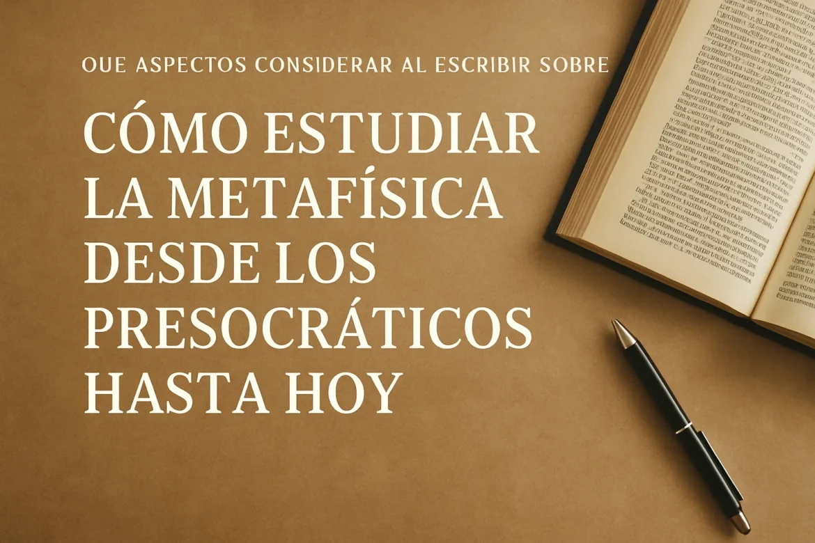 qué aspectos considerar al escribir sobre Cómo estudiar la metafísica desde los presocráticos hasta hoy