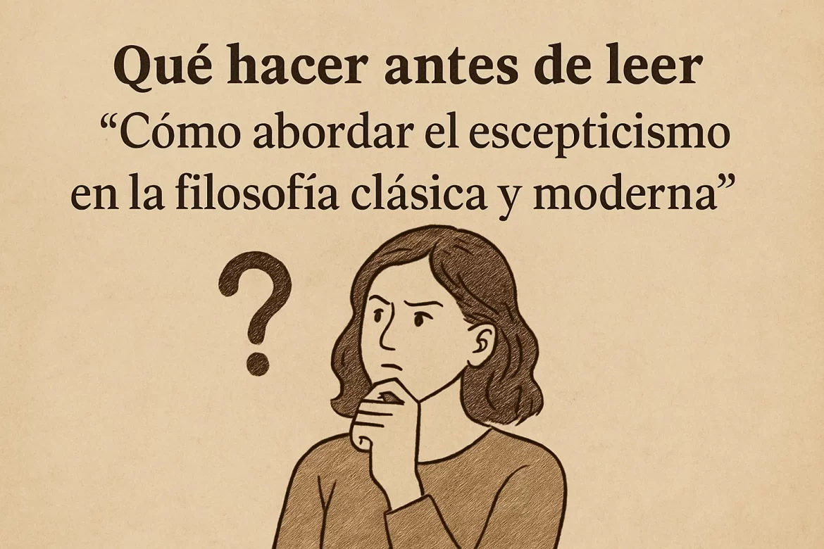 qué hacer antes de leer a Cómo abordar el escepticismo en la filosofía clásica y moderna