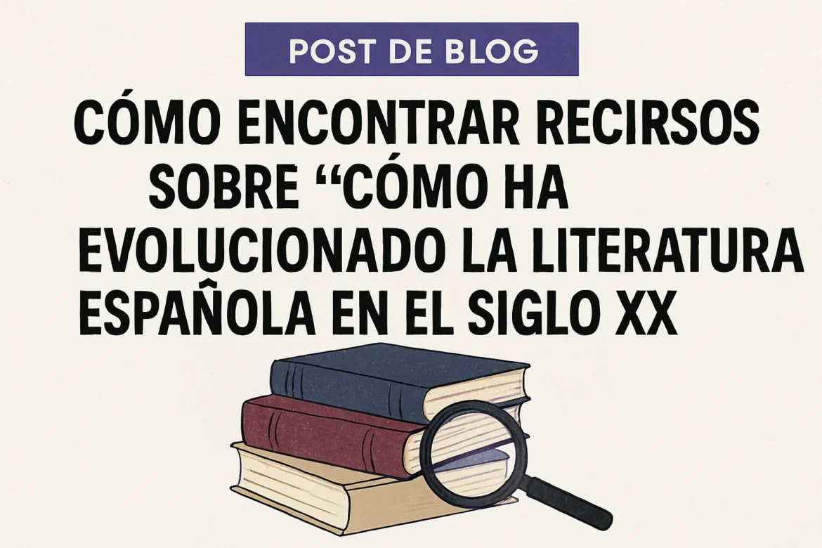 cómo encontrar recursos sobre Cómo ha evolucionado la literatura española en el siglo XX