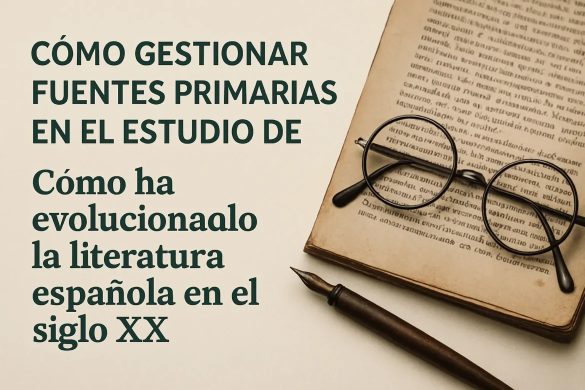 cómo gestionar fuentes primarias en el estudio de Cómo ha evolucionado la literatura española en el siglo XX