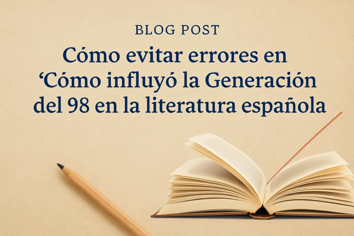 cómo evitar errores en Cómo influyó la Generación del 98 en la literatura española