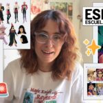 Smiling student with glasses sits in front of a collage of anime character art and the ESDIP Escuela de Arte logo.