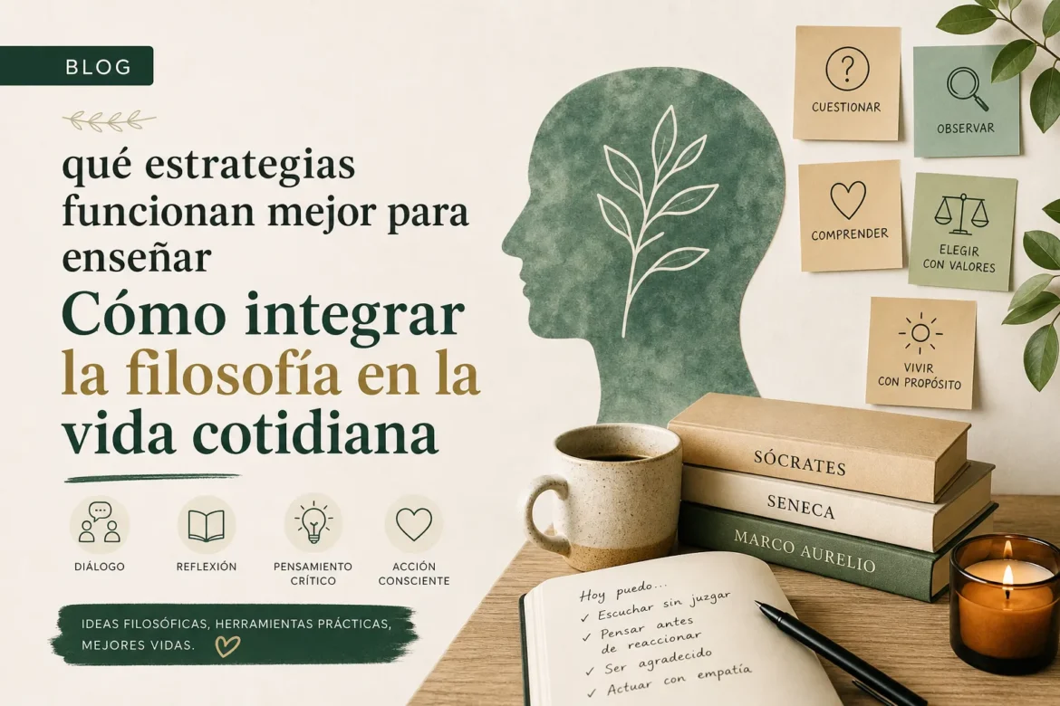qué estrategias funcionan mejor para enseñar Cómo integrar la filosofía en la vida cotidiana