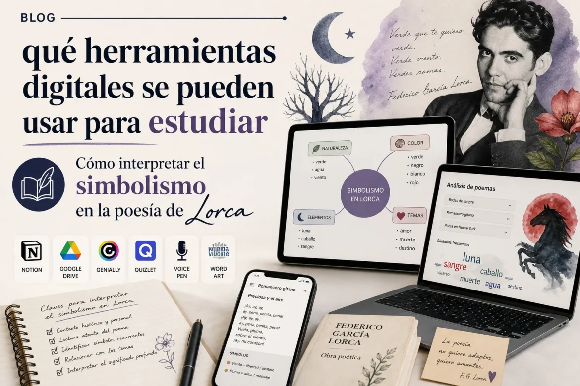 qué herramientas digitales se pueden usar para estudiar Cómo interpretar el simbolismo en la poesía de Lorca