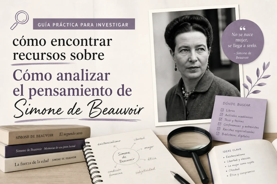 cómo encontrar recursos sobre Cómo analizar el pensamiento de Simone de Beauvoir