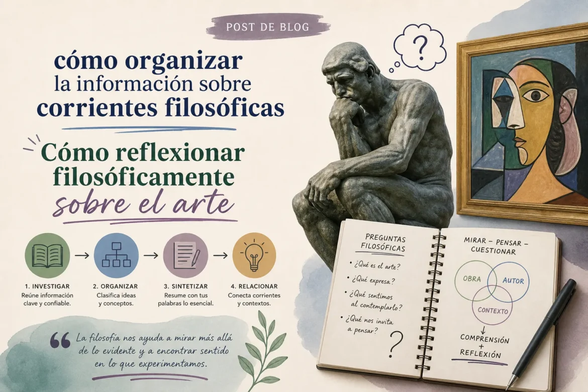 cómo organizar la información sobre corrientes filosóficas Cómo reflexionar filosóficamente sobre el arte